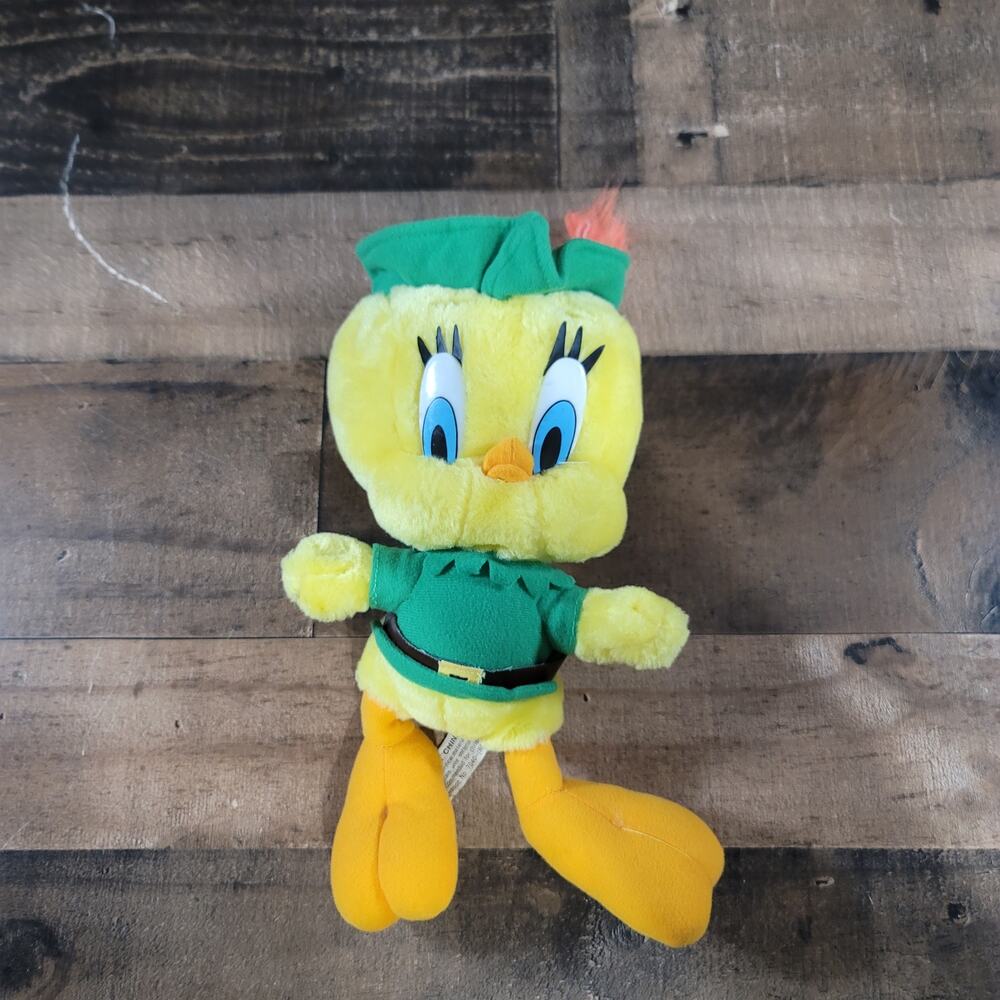 Vintage Looney Tunes Tweety Bird Robin Hood Plush Stuffed Toy Doll Warner 1997